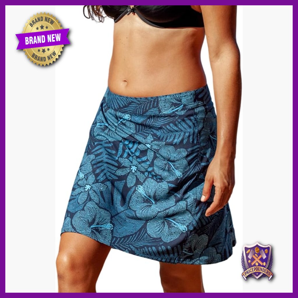 Quick Dry Wrap Skirt With Pocket - Swim Cover Up - Polyester Blend